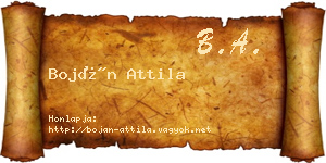 Boján Attila névjegykártya